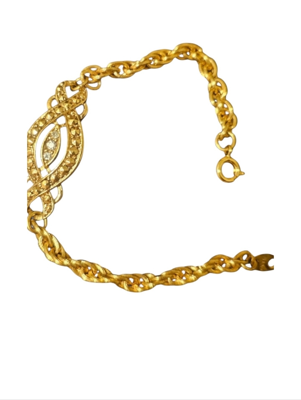 Avon Vintage Gold Plated and Diamond Accent Bracelet